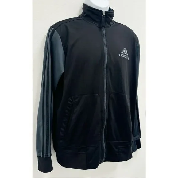 Adidas Black & Gray Full Zip Track Jacket | Size M - Picture 3 of 7